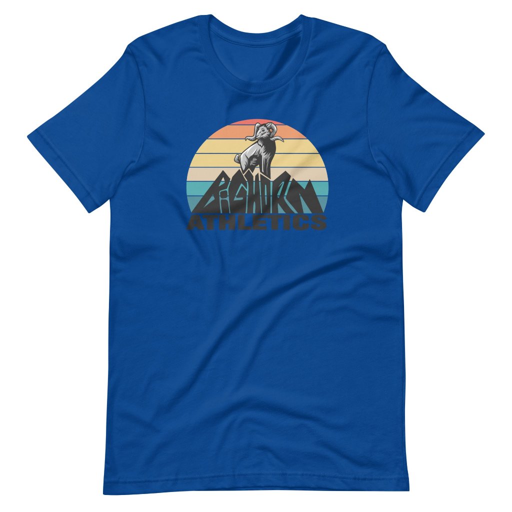 Men&#39;s Retro Bighorn Sheep Mountain, Pre-Shrunk T-Shirt