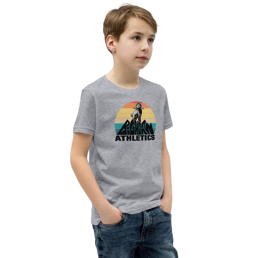 Retro Bighorn Mountain Youth Short Sleeve T-Shirt