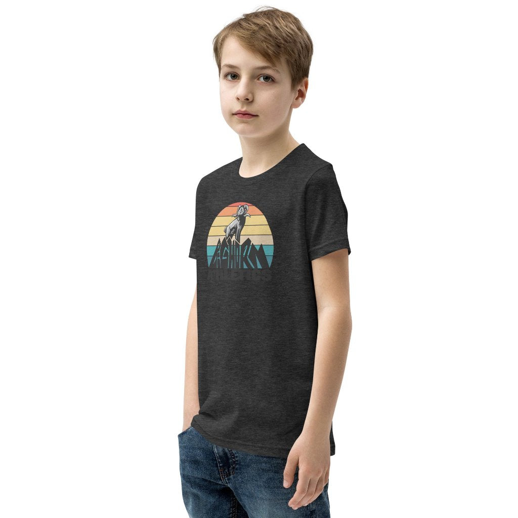 Retro Bighorn Mountain Youth Short Sleeve T-Shirt