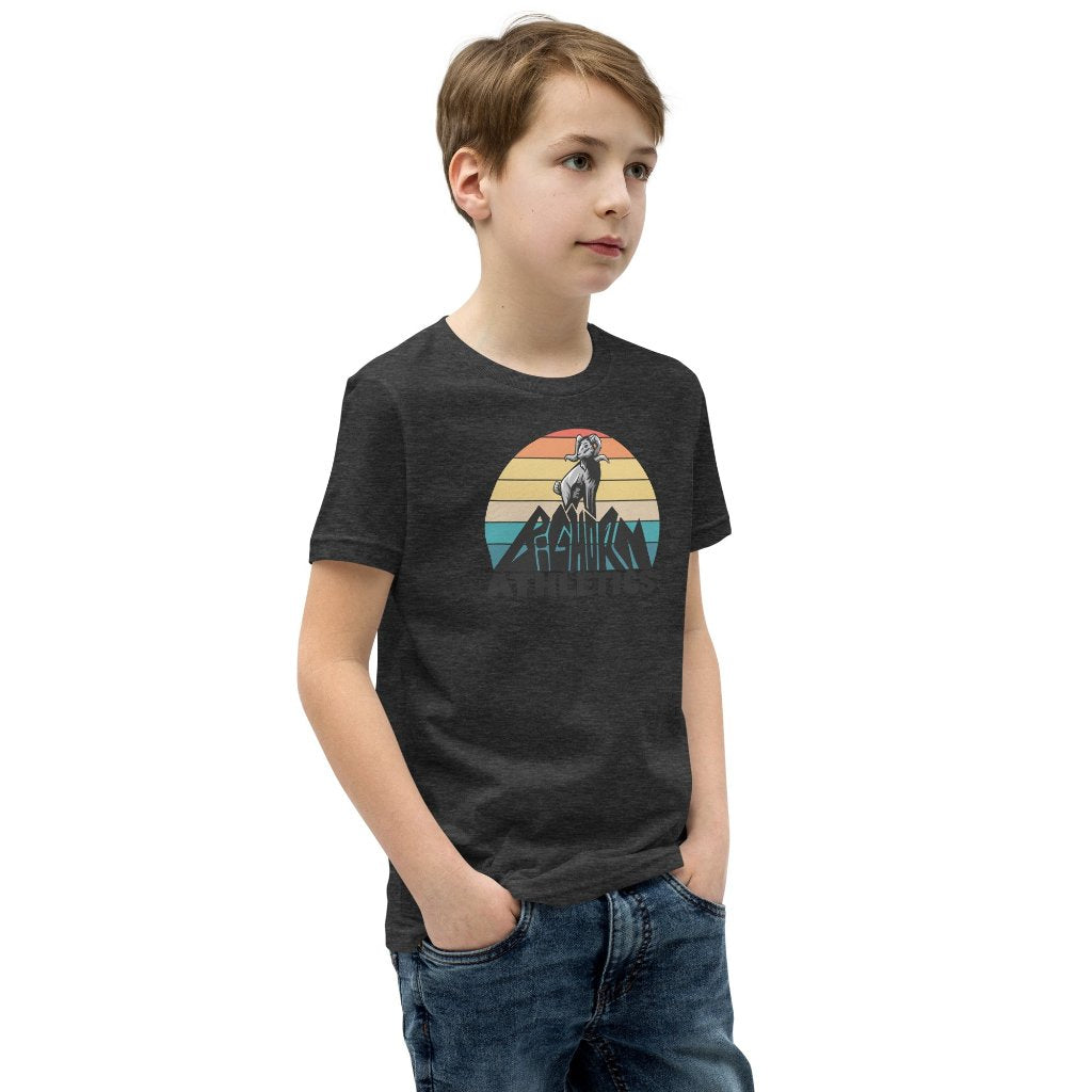 Retro Bighorn Mountain Youth Short Sleeve T-Shirt