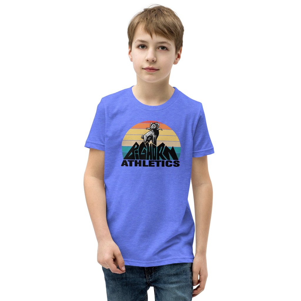 Retro Bighorn Mountain Youth Short Sleeve T-Shirt