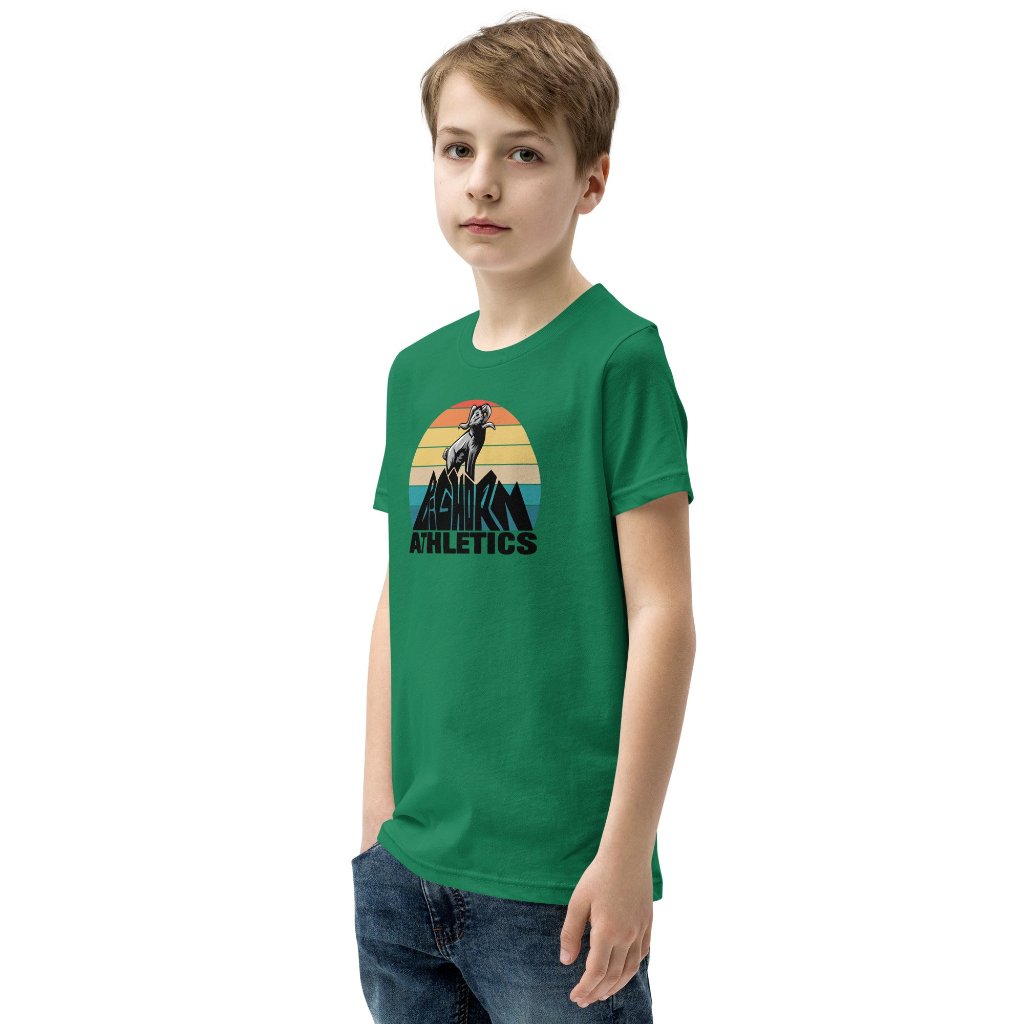 Retro Bighorn Mountain Youth Short Sleeve T-Shirt
