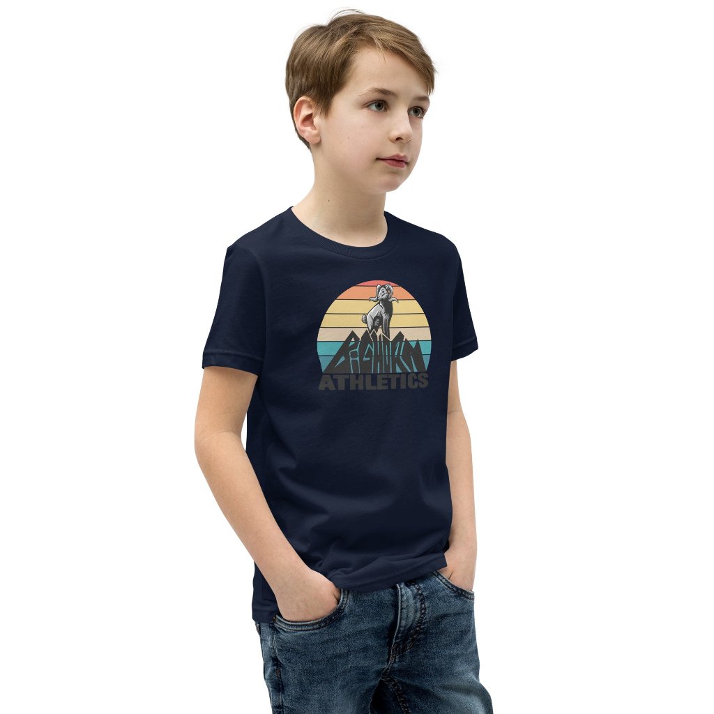 Retro Bighorn Mountain Youth Short Sleeve T-Shirt
