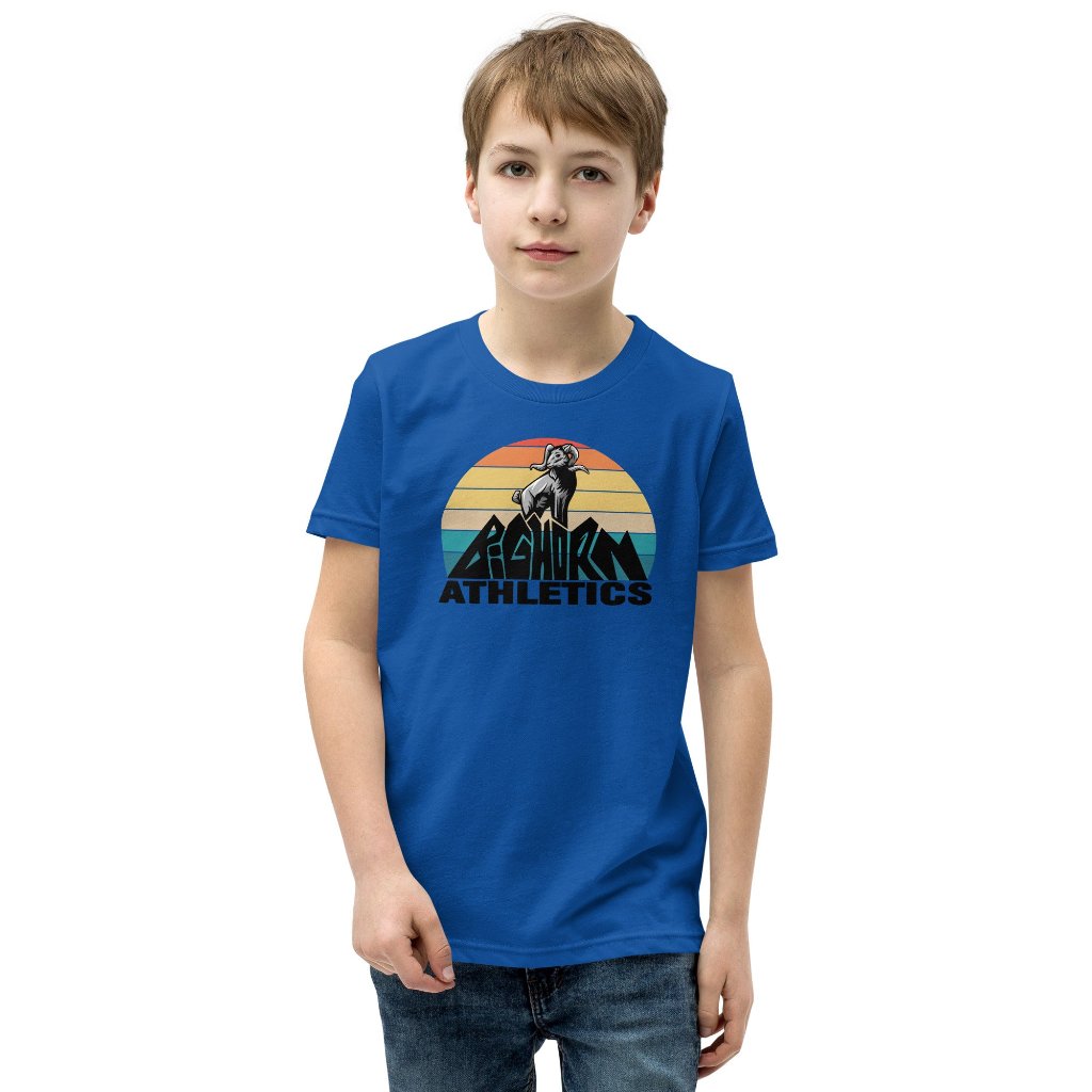 Retro Bighorn Mountain Youth Short Sleeve T-Shirt