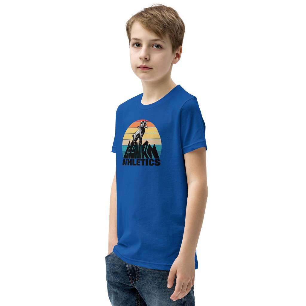Retro Bighorn Mountain Youth Short Sleeve T-Shirt